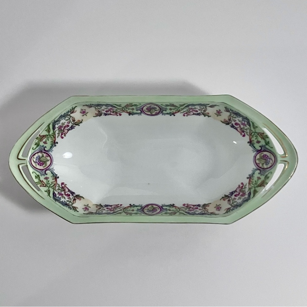 ANTIQUE AUSTRIAN Celery Dish / MORITZ ZDEKAUER Circa 1895 / VERY RARE Porcelain